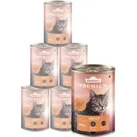 Dehner Premium Adult Geflügel, versch. Sorten, 6 x 400 g Dose (2.4 kg) Pute, Nassfutter für: Katze, Nassfutter für ausgewachsene Katzen, getreidefrei