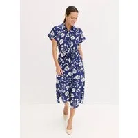 bonprix Blusenkleid feminin geschnitten, mit Hemdblusenkragen, Kurzarm, mit Bindeband
