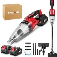 ONEVAN Akku-Handstaubsauger Akku Staubsauger 12000Pa für Tierhaare/Teppiche/Hartböden/Auto, 1500 W, beutellos, 4-in-1 Vacuum Cleaner Staubsauger Kabellos