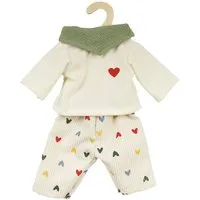 Heless Puppenkleidung Puppen-Kordhose Herz-Konfetti mit T-Shirt und Nickituch Größe 28-35cm