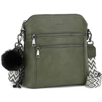 TANTOMI Schultertasche Damen Umhängetasche Mittelgroß mit Vielen Fächern, Crossbody Bag mit Verstellbar Abnehmbar Breiter Gurt