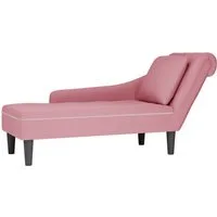 vidaXL Chaiselongue Chaiselongue mit Kissen und Rechter Armlehne Rosa Samt, 1 Teile
