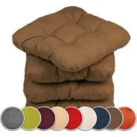 sunnypillow Stuhlkissen 4er Set Stuhlkissen 40x40 cm Bequeme 8cm, Polsterauflage Auflage für Stühle / Bänke