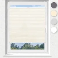 OUBO Plissee ohne Bohren Klemmfix, Sichtschutz und Sonnenschutz, Klemmträger, Lichtdurchlässig Rollo für Fenster & Tür, Klemmfix, mitgelieferten, verstellbaren Klemmträger