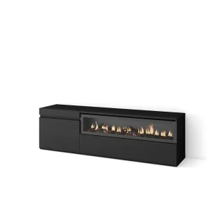 Skraut Home Lowboard, Schwarz, Anthrazit, Holzwerkstoff, Rechteckig,Rechteckig, 150x45x35 cm, Wohnzimmer, Wohnwände, Lowboards, Lowboards stehend