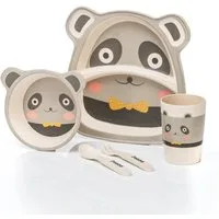 all Kids United Kindergeschirr-Set ALL KIDS UNITED 5-tlg. Kindergeschirr-Set mit Tier-Motiv (5-tlg), BPA-freier Kunststoff, Teller, Schüssel, Besteck, Becher
