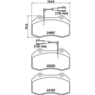 Hella Bremsbel?ge vorne Abarth 500 500c Punto Alfa Romeo Mito 1,4