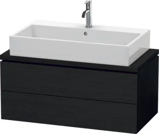 Duravit L-Cube Konsolenwaschtischunterbau wandhängend Eiche Schwarz Matt 920x477x400 mm - LC58080161 LC580801616