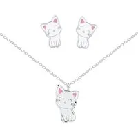 ALEXANDER YORK Schmuckset Schmuckset, Kinder, 925 Sterling Silber, KATZE weiß, 4-tlg.