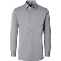 VENTI Langarmhemd VENTI Herren Businesshemd Langarm Kent Modern-Fit Silber