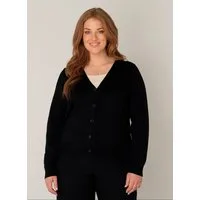 Base Level Curvy Cardigan BAS-YVONNE mit V-Ausschnitt und Knopfleiste