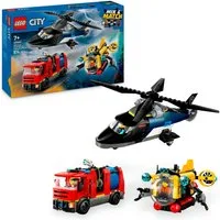 LEGO® Kombinationsset mit Hubschrauber, Löschauto und U-Boot (60462) Konstruktionsspielsteine, (874 St), LEGO City, Made in Europe