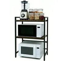 Vornix Standregal Mikrowellenregal 2 Etagen, Küchenregal Arbeitsplatte, stabiler Metallrahmen Ablageregal für Mikrowelle, Backofen, Küchengeräte, Maße 55 x 35 x 85 cm