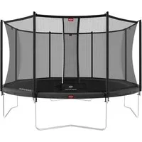 Berg Gartentrampolin rund 380 cm grau mit Sicherheitsnetz Comfort Favorit Regular
