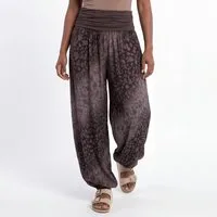 OriginalYou Haremshose Flatterhose Damen Sommerhose weite Haremshose Leo Print mit elastischem Bund, sommerliches Design, Middle Waist