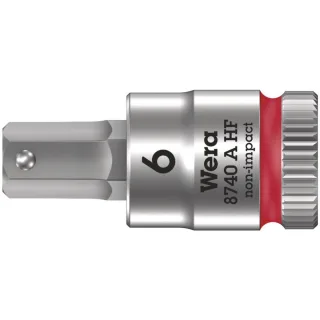 Wera 8740 A HF Zyklop Bitnuss + 1/4"-Antrieb + Haltefunktion für Innensechskantschrauben, metrisch Rot - 05003337001