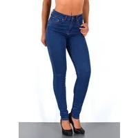 ESRA Skinny-fit-Jeans S400 Damen High Waist Skinny Jeans Stretch Hose hohe Leibhöhe bis Übergröße