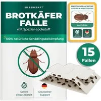 Silberkraft Insektenfalle Brotkäferfalle mit Spezial-Lockstoff Natürliche Schädlingsbekämpfung, Biozidfrei & Geruchslos Langzeitschutz (12 Wochen) Gezielte Anlockung
