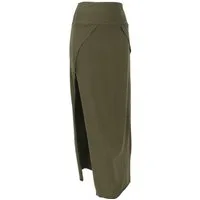 Guru-Shop Minirock Schmaler Elfenrock, langer Rock - olivgrün alternative Bekleidung
