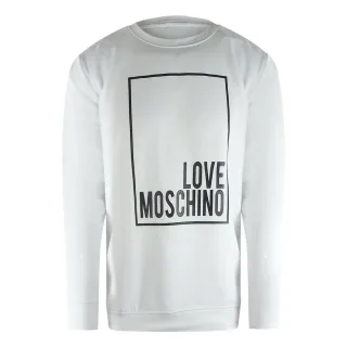 Love Moschino Box Logo Weißes Sweatshirt