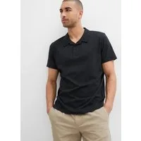 bonprix Poloshirt Basic-Form, kurze Druckknopfleiste, Umlegekragen, reine Baumwolle