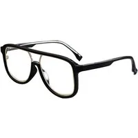 PACIEA Brille Herren Ohne Sehstärke Doppelbalkenrahmen Vintage Anti Blaulicht