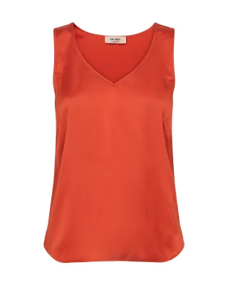 MOS MOSH - MMAstrid V-Neck Silk Tank Top spicy orange - Gr. - M