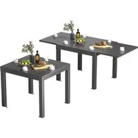 HOMALL Gartentisch Ausziehbarer Aluminium Gartentisch Esstisch Outdoor Bis 150kg (Ausziehbarer Tisch aus Aluminium, erhältlich in den Größen 80/160 cm und 130/260 cm), Witterungsbeständiger Aluminium Gartentisch mit verstellbaren Füßen