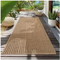 Teppium Teppich Natürlicher Jute-Optik Outdoor-Stil, Rechteckig, Höhe: 5 mm, Indoor Outdoor Teppich Wetterfest 3D Optik Wohnzimmer Küchen Terrasse