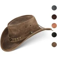 BLACK FOREST FOX Cowboyhut Buffalo Bill Herren Damen Western Cowboy Leder Hut in 5 Farben (1-St)