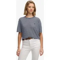 Superdry T-Shirt STUDIOS CREW TEE mit Markenlabel, aus Baumwollmischung, Relaxed Fit, Kurzarm