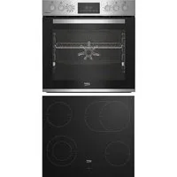 BEKO Elektro-Herd-Set BBUMA1132X, mit 1-fach-Teleskopauszug, SteamShine, Knusprige Ergebnisse mit wenig Fett mit der AirFry-Funktion