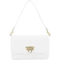 ITALYSHOP24 Schultertasche Made in Italy Damen Leder Tasche Mini Bag Ketten Crossbody Handytasche, Überschlagtasche Clutch Abendtasche Smartphone Handtasche CrossOver