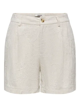 ONLY - ONLSIESTA HW LINEN BL EMB SHORTS PNT Moonbeam - Gr. - XL