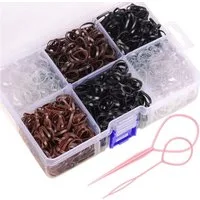 LuxusKollektion Haargummi 2500 Stück Mini Haargummis Schwarz Braun Transparent 4 Farben