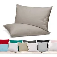 Beautex Kissenhüllen 2er Set Premium Kissenbezug aus Baumwolle, viele Farben, (2 Stück), verdeckter Reißverschluss, Jersey 160g/m², langlebig
