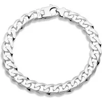 Tony Fein Silberarmband Panzerarmband 9 mm 925er Sterling Silber Massiv Diamantiert, Made in Italy für Damen und Herren