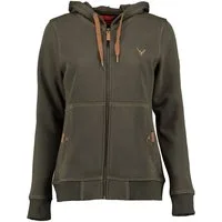 Tom Collins Sweatjacke Jorika Tailliert, hochgeschlossen mit Kapuze, 2 Brusttaschen, 1/1-Arm