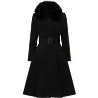 Hearts & Roses London Langmantel Matilda Swing Coat Schwarz Rockabilly Retro Vintage