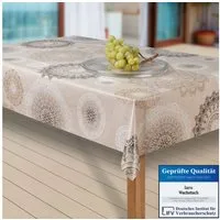 laro Tischdecke Wachstuch-Tischdecken Abwaschbar Mandala beige braun rechteckig