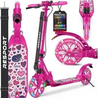 RE:SPORT Cityroller RE:SPORT® Trailz Pro Cityroller Scooter inkl. Tragegurt und Klingel, (Scooter höhenverstellbar & klappbar, Kickscooter Tretroller inkl. Handbremse & Doppelfederung), Cityroller für Kinder & Erwachsene mit LED, Klingel & Tragegurt