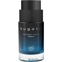 bugatti Eau de Toilette Dynamic Move Blue EdT 100ml, Zitrischer Herrenduft mit Muskatnuss, aquatischer Note und Amber.
