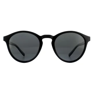 Polaroid Runde Unisex glänzend schwarz grau polarisierte Sonnenbrille