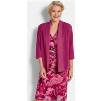 GOLDNER Jerseyblazer Blaue leichte Jacke mit Schalkragen, Halbarm Halbtransparenter Bolero, leicht verkürzt