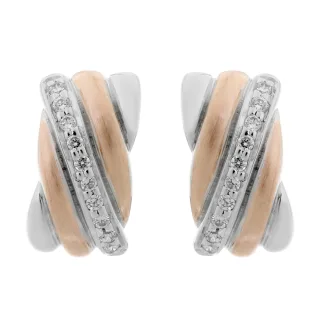 Orphelia 'Joline' Ohrstecker aus 925er Sterlingsilber für Damen - Silber/Rosé ZO-7118
