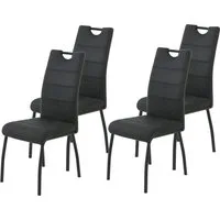 HELA 4-Fußstuhl PETRA (Set, 4 St), Vierfußstuhl, Vintage Optik, mit Griff, Rundrohrgestell