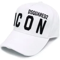 Dsquared2 Baseball Cap Basebalkappe Icon DSQ2 Logo Cap Kappe Mütze Mailand ansässiges Label mit leicht zerfetzt für einen Vintage-Look