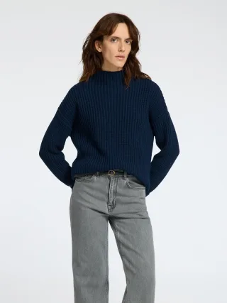 SELECTED WOMEN - SLFSELMA LS KNIT PULLOVER NOOS dark sapphire - Gr. - XS