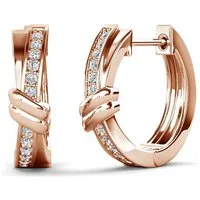 ROUGEMONT Paar Creolen Elegante Damen Creolen 1,8cm mit Zirkonia Besatz 18K Vergoldung, Extravagantes Design
