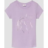 s.Oliver Kurzarmshirt T-Shirt T-Shirt mit Pailletten und Stickerei